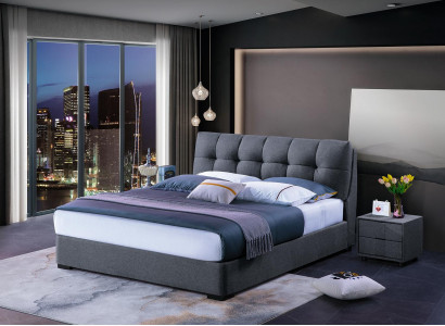 Bett Design Luxus Doppel Hotel Betten Ehe Schlaf Zimmer Blau Stil Weiß
