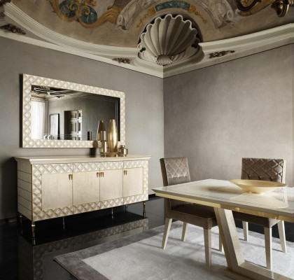 Esszimmer + 6 Stühle + Kommode Spiegel 2x Vitrine Esstisch 11tlg. Set Garnitur