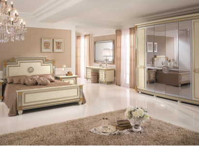 Schlafzimmer Set Design Modern Luxus Möbel Bett 2x Nachttisch 7 tlg. Italien Neu