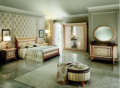 arredoclassic™ Schlafzimmer Set Melodia Barock Rokoko Bett Nachttisch 6tlg.