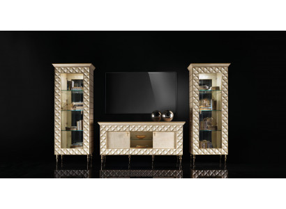 Wohnwand Vitrine rtv Sideboard Schrank Wand Barock Rokoko Design