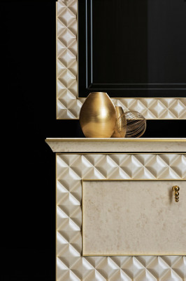 Wohnwand Vitrine rtv Sideboard Schrank Wand Barock Rokoko Design