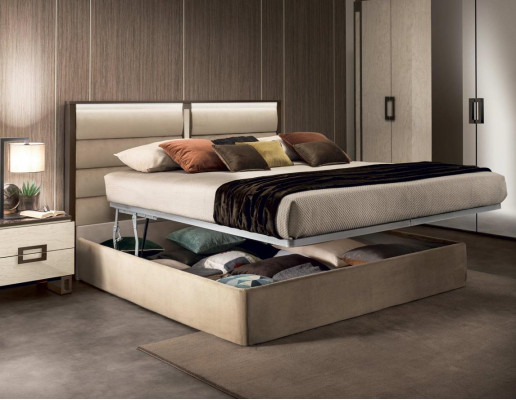 Schlafzimmer Bett Nachttisch Kommode Spiegel Polsterbett Doppelbett Set 5tlg.