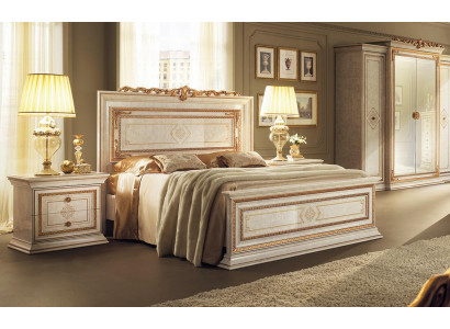 Klassisches Schlafzimmer Set Bett Luxus 2x Nachttisch Betten Möbel 3tlg Holz Neu