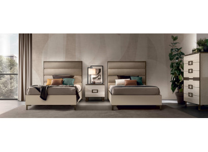 Hotel Einrichtung 2x Betten + Nachttisch Design Luxus Moderne Möbel 3tlg. Set
