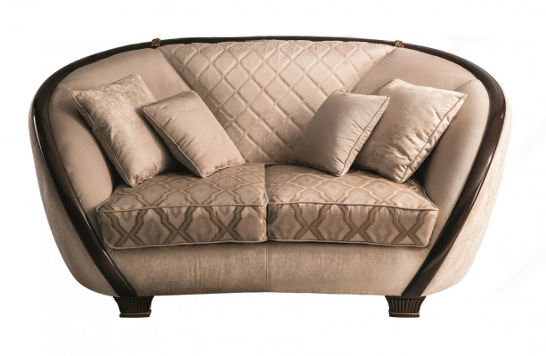Wohnzimmer Stoff Couch Sofa 2 Sitzer Designer Couchen Couch Beige Textil Polster