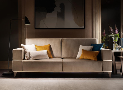 Sofa 3 Sitzer Couch Moderne Luxus Polster Sitz Sofas Textil Beige arredoclassic