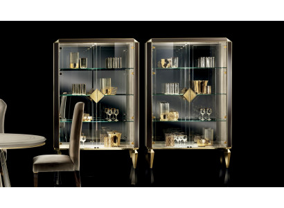 Designer Italienische Schicke Holz Möbel Modern Stil Schrank Vitrine Wohnzimmer