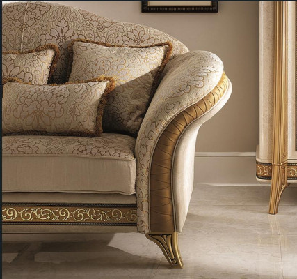 Wohnzimmer Luxus Sessel Hotel Polster Klassisch Einsitzer Beige arredoclassic