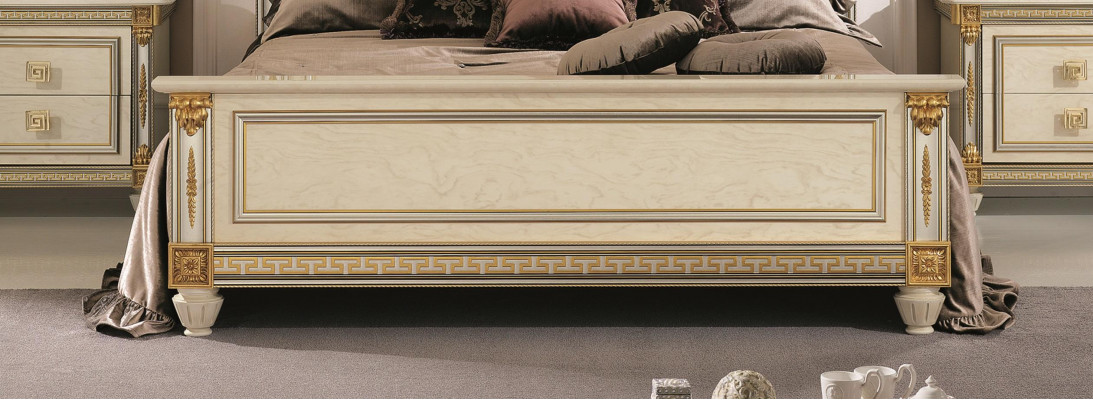 Italienische Möbel Bett Betten Holzbett Echtholz Doppelbett Neu arredoclassic