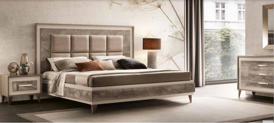 Bett Nachttisch 3tlg. Schlafzimmer Set Luxus Modern Komplett Italienische Möbel