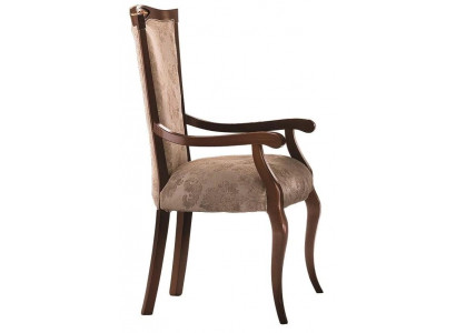Stuhl Braun Design Wohnzimmer Esszimmer Holz Stühle Polster mit Armlehne lehn