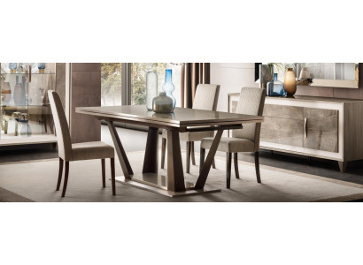 Luxus Möbel Esstisch Tisch Esszimmer Wohnzimmer Holz Edelstahl Design Tische Neu