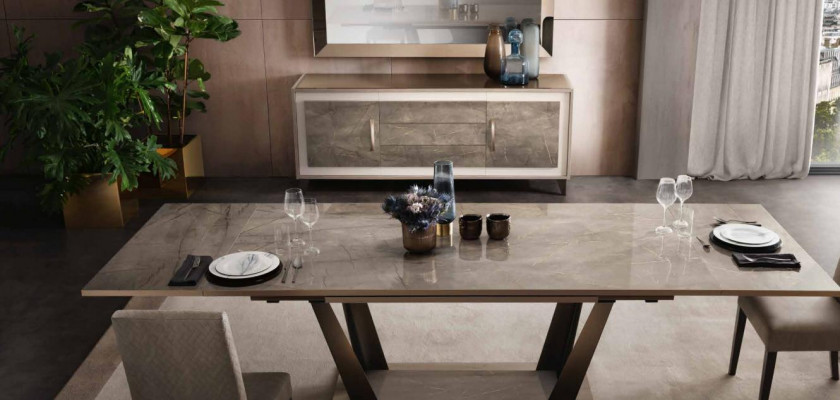Klassischer Design Esstisch Italienische Stil Möbel Tische Hell Braun