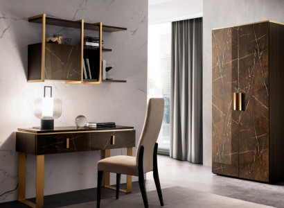 Set Wandregal Schreibtisch Regal Schrank arredoclassic Büro Zimmer 2tlg Tisch