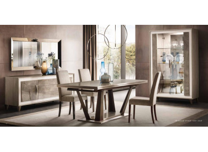 Italienisches Designer Esszimmer Set Garnitur Stuhl Tisch Gruppe 5tlg Neu