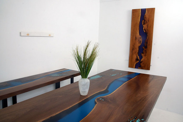 Esstisch River Table Echtes Holz Massiv Epoxidharz Tische 260x100 Neu