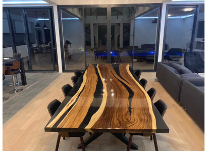 Konferenz Besprechnung River Table Echtes Holz Massiv Epoxidharz Tische
