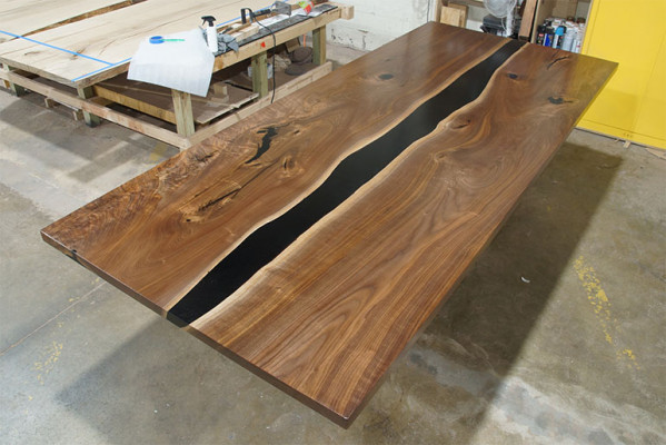Esstisch tische epoxid harz massive möbel epoxy tisch wasserfall echtes holz