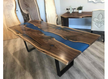 Tisch esstisch tische epoxid harz epoxy echtes holz massive design möbel 240x100