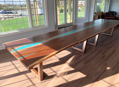 Esstisch River Table Echtes Holz Flusstisch 260x100 Massive Tische