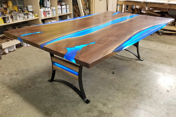 Esstisch River Table Echtes Holz Flusstisch 260x110 Massive Tische