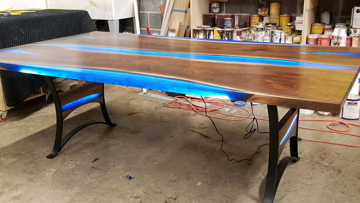 Esstisch River Table Echtes Holz Flusstisch 260x110 Massive Tische