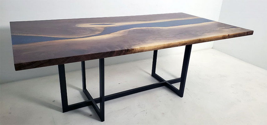 Esstisch Design Tisch Harz Moderne Tische Meer Ozean Fluss Möbel 220x90 Epoxid