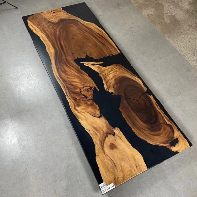 Konferenztisch Esstisch River Fluss Massiv 262x101 Epoxidharz Tische