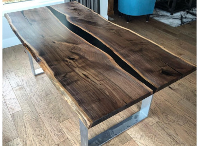 Tisch esstisch tische epoxid harz epoxy echtes holz massive design möbel 220x90