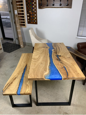 Design Tisch Bank Esstisch Küchentisch Wohnzimmer Tische Bänke Massiv epoxid neu
