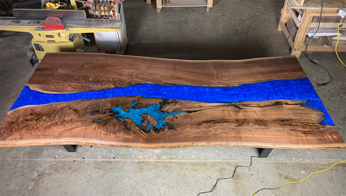 Esstisch Meer Wasser River Echtes Holz Flusstisch 260x100 Tische