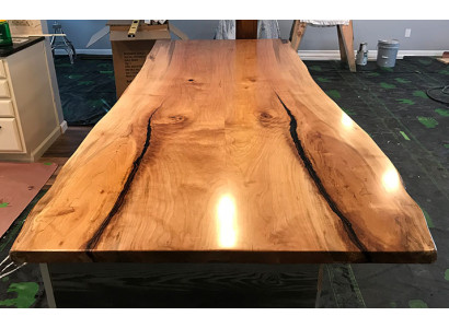 Esstisch Epoxid Harz Echtes Holz Massive Möbel Wasserfall Epoxy Tisch 240x100cm
