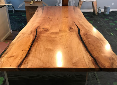 Esstisch Epoxid Harz Echtes Holz Massive Möbel Wasserfall Epoxy Tisch 240x100cm