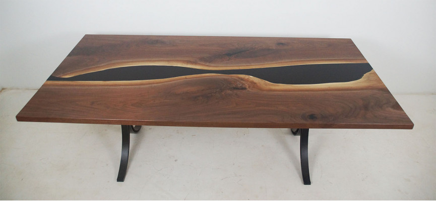 Epoxidharz Esstisch River Table Echtes Holz Massiv Tische 240x100 Flusstisch Neu