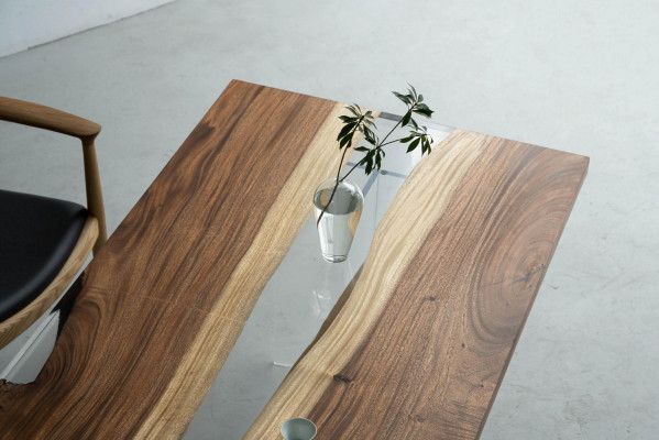 Esstisch River Table Echtes Holz Flusstisch 240x90 Massive Tische