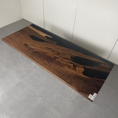 Esstisch Black River Table Echtes Holz Flusstisch 221x91cm Tische
