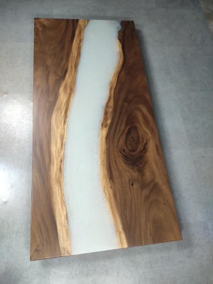 Epoxid harz esstisch echtes holz deko massive möbel wasserfall epoxy tisch