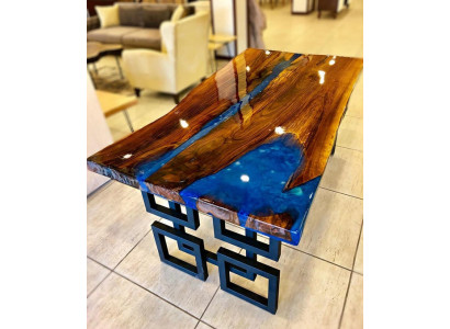Couchtisch Blue River Table Echtes Holz Flusstisch 140x80 Tische