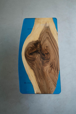 Esstisch Blue River Table Echtes Holz 200x90 Tische Epoxidharz Neu