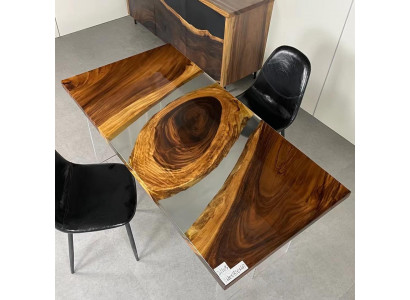 Holz Massive Möbel Esstisch Epoxid Harz Echtes Epoxy Tisch Giessharz