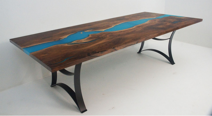 Maßanfertigung Tisch Epoxy Epoxidharz Resin Fluss Holz Echtes Preis 1qm Tische