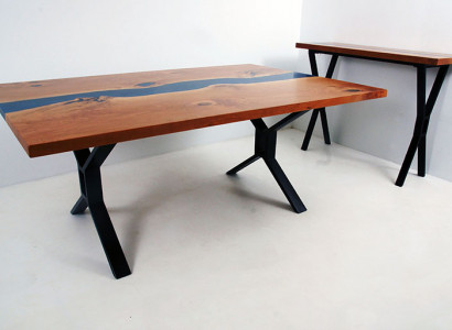 Maßanfertigung Tisch Epoxidharz Epoxy Fluss Echtes Holz Preis 1qm Tische Resin