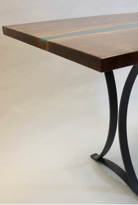 Echtes Holz epoxid Harz Fluss Tisch Schwarz Wasser Tissche Epoxy Möbel Massiv