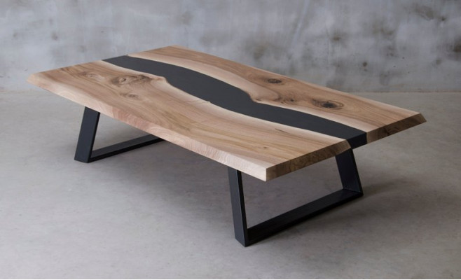 Epoxidharz tisch Holz Couchtisch Handarbeit Massive Wohnzimmer Möbel