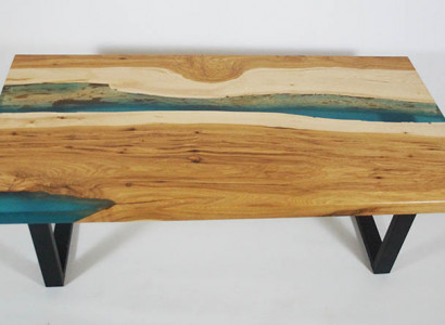 Couchtisch River Table Epoxidharz Massiv Tische 120x70 Flusstisch Echtes Holz