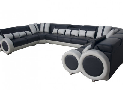 Leder Sofa Couch Polster Eck Garnitur Design moderne ecke U Form Wohnlandschaft
