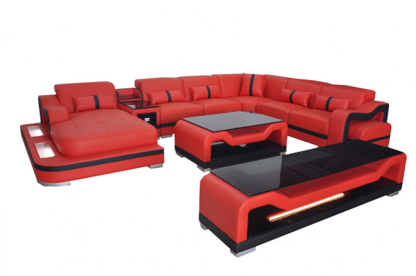 Leder Sofa Couch Polster Komplett Set Garnitur Wohnlandschaft Couchen Sofas