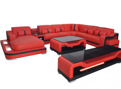 Leder Sofa Couch Polster Komplett Set Garnitur Wohnlandschaft Couchen Sofas