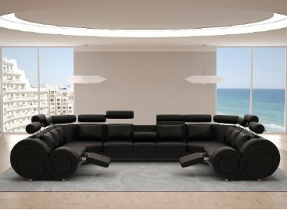 Ecksofa Ledersofa Polster Couch XXL Big Wohnlandschaft Ledersofa Sofa Berlin 6